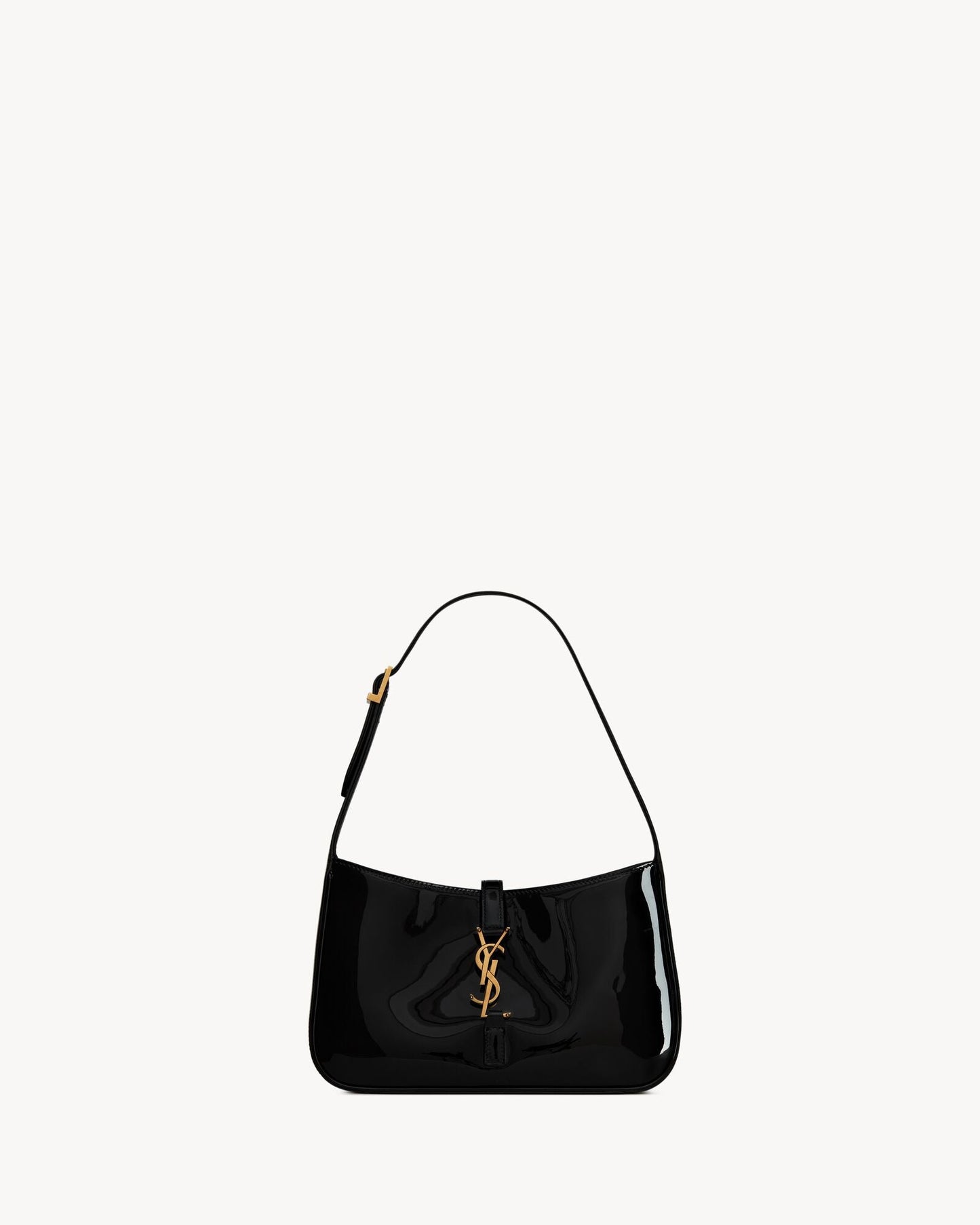 YL - Le 5 à 7 Patent Leather Hobo – Burgundy Elegance