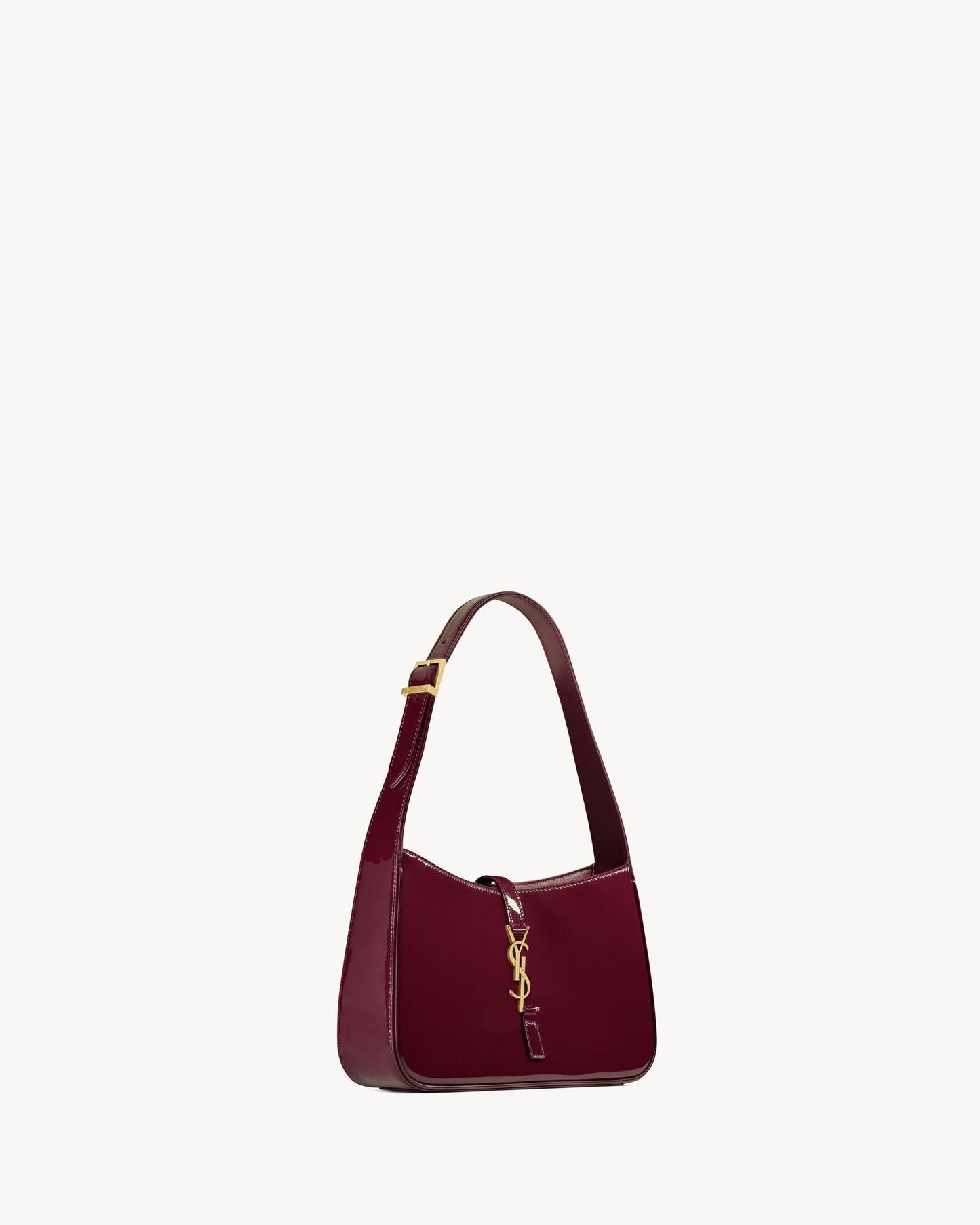 YL - Le 5 à 7 Patent Leather Hobo – Burgundy Elegance