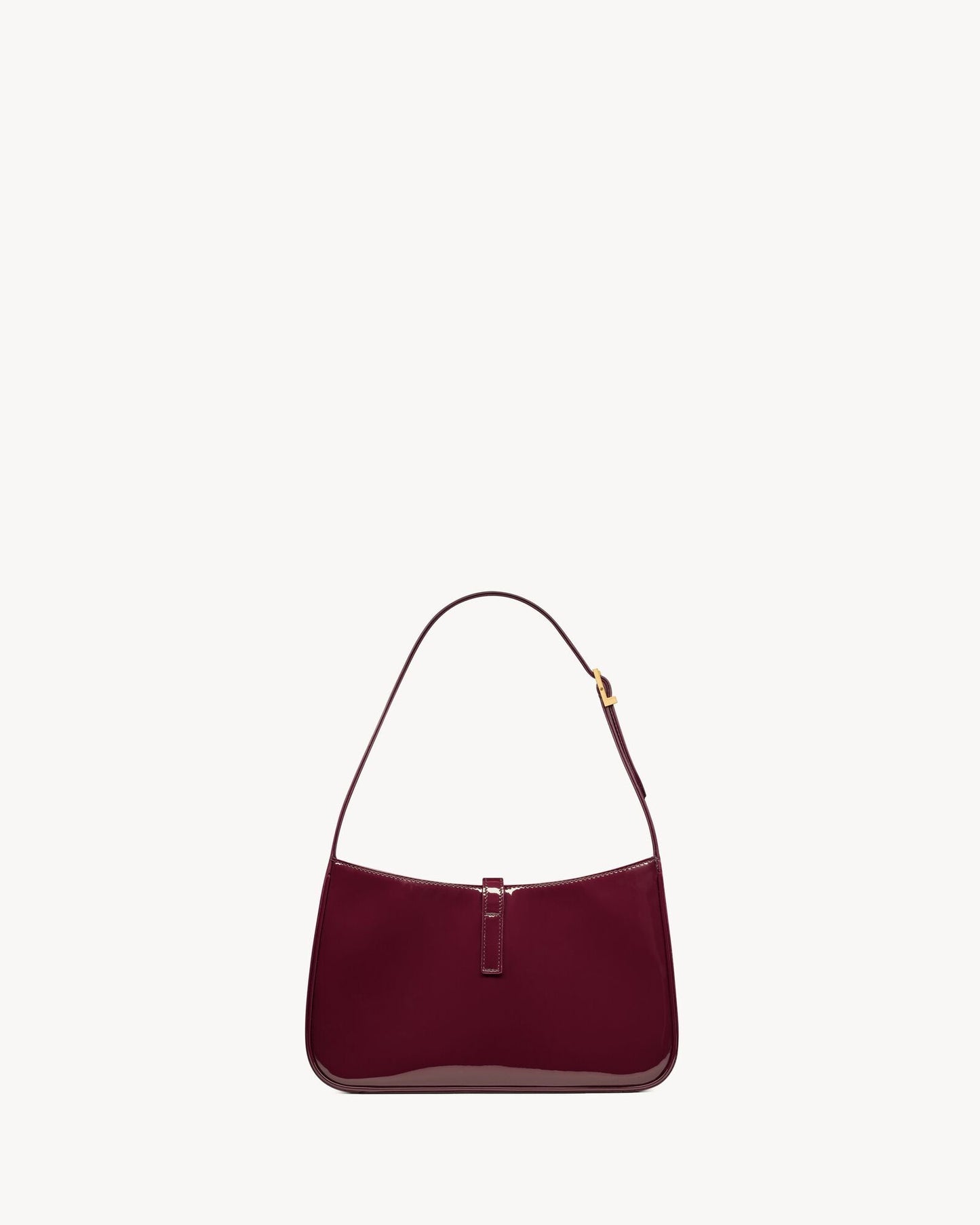 YL - Le 5 à 7 Patent Leather Hobo – Burgundy Elegance